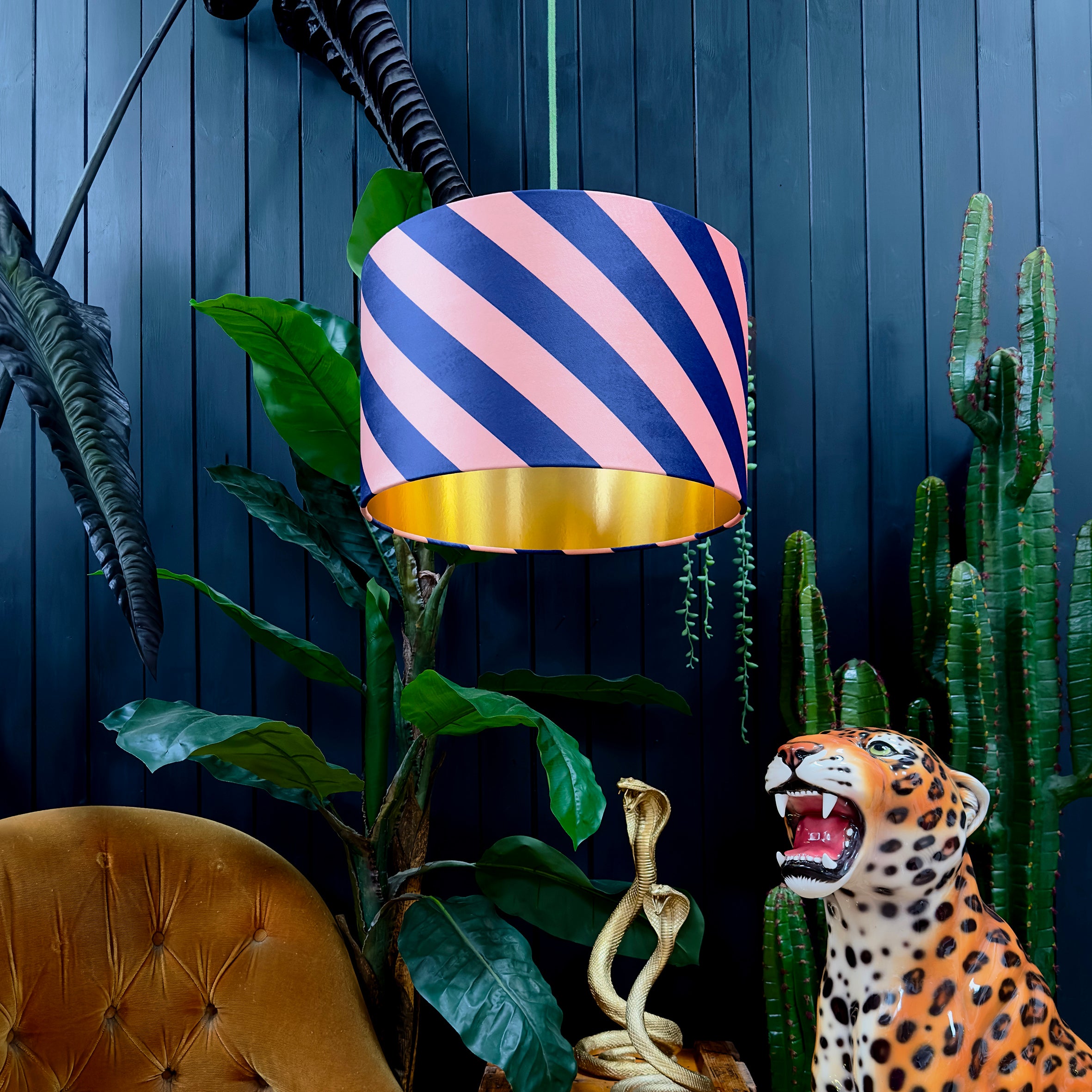 love frankie Helter skelter lampshade in peach fuzz with gold lining