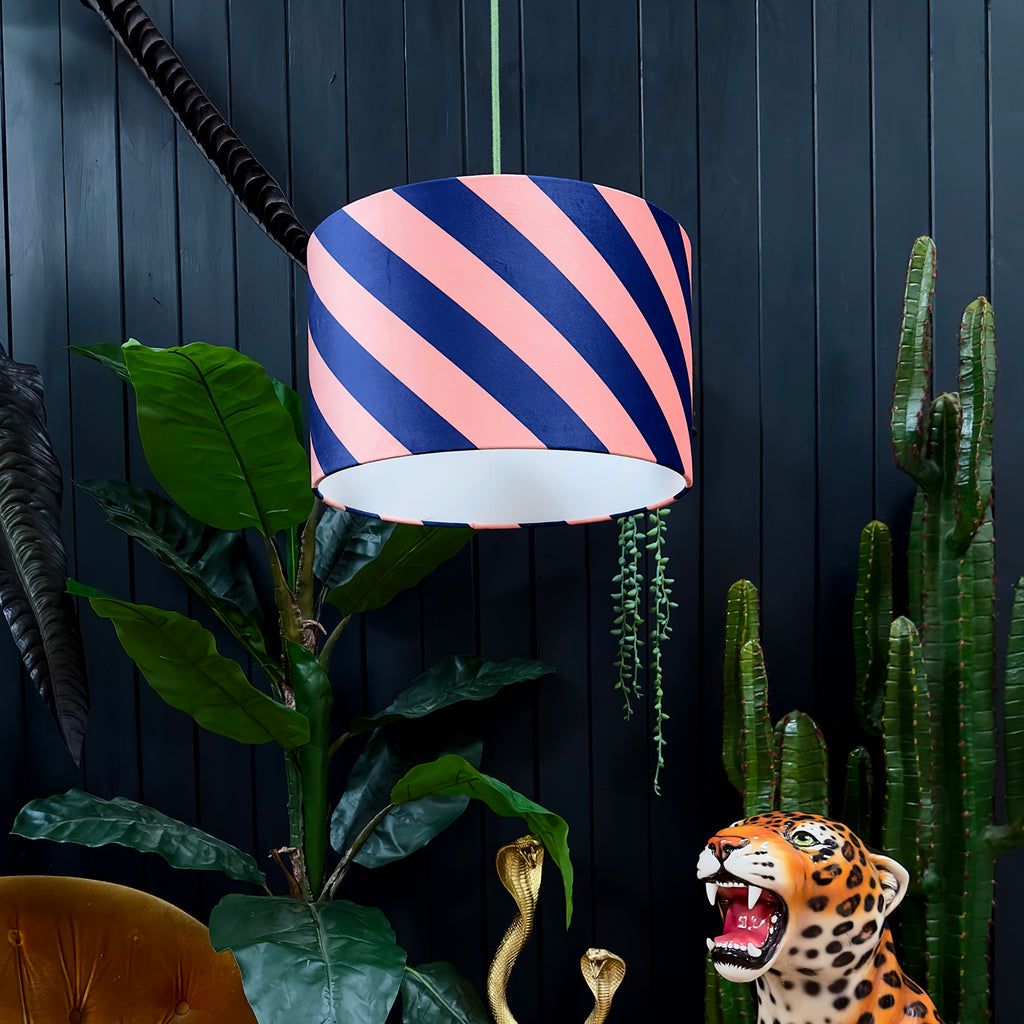 Peach Fuzz Helter Skelter Velvet Lampshades
