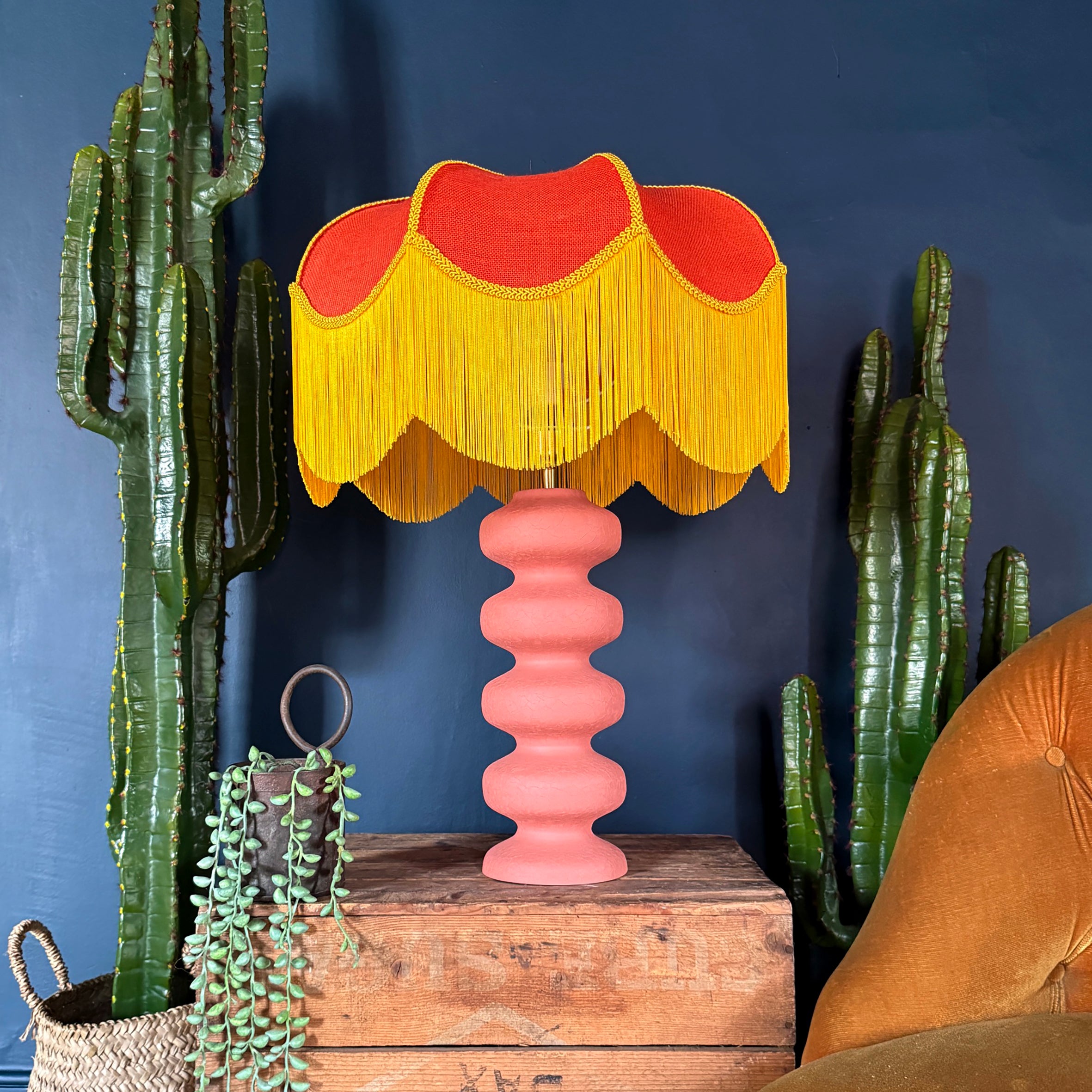 Large Pebble Table Lamp In Coral