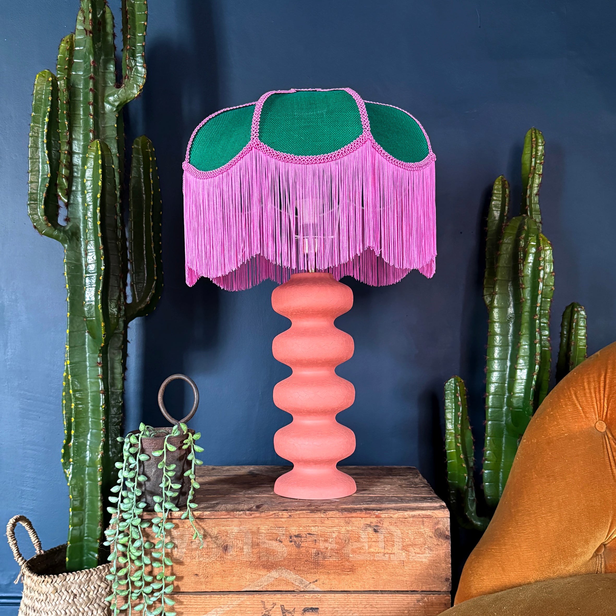 Large Pebble Table Lamp In Coral