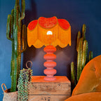 Large Pebble Table Lamp In Coral