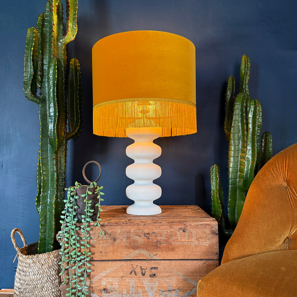 Large Pebble Table Lamp In Cream