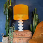 Large Pebble Table Lamp In Cream