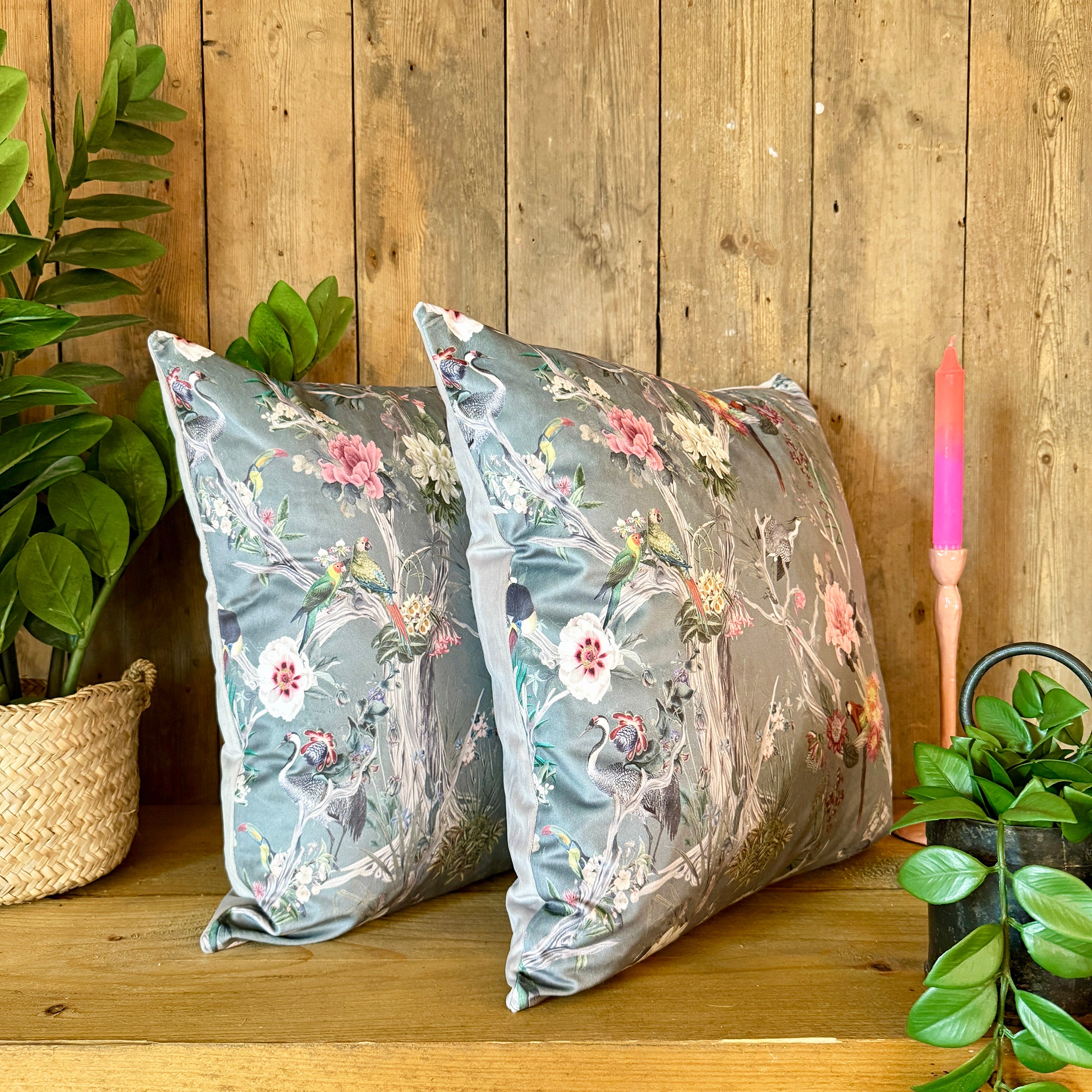 Peony Cushions in Shingle