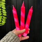 Love Frankie pink and red halter skelter candle