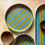 Medium Stripy Plates - 5 Colours Available