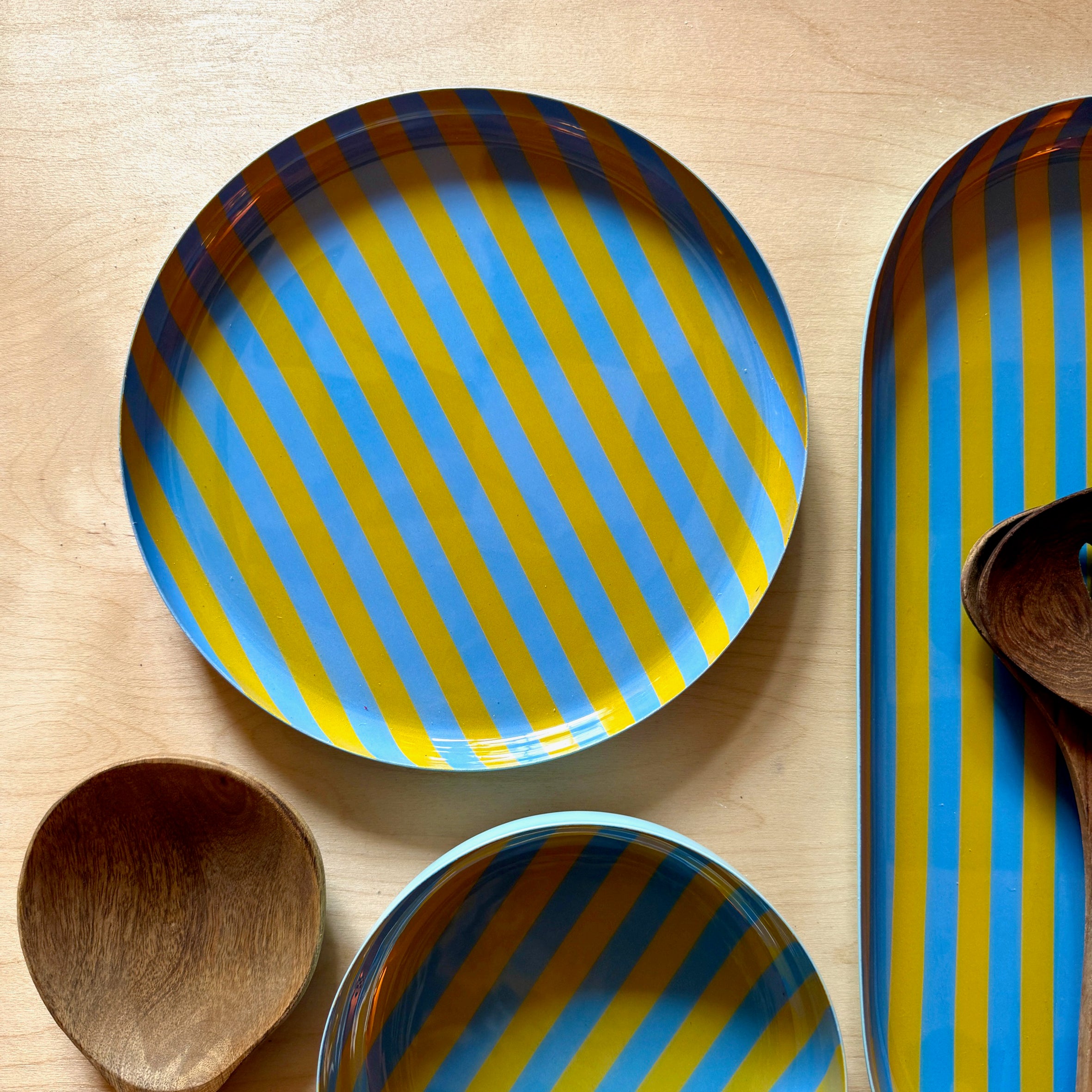 Medium Stripy Plates - 5 Colours Available