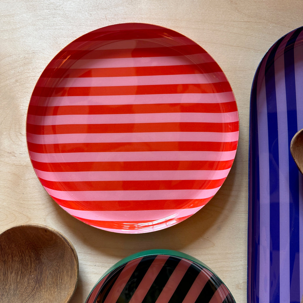 Medium Stripy Plates - 5 Colours Available