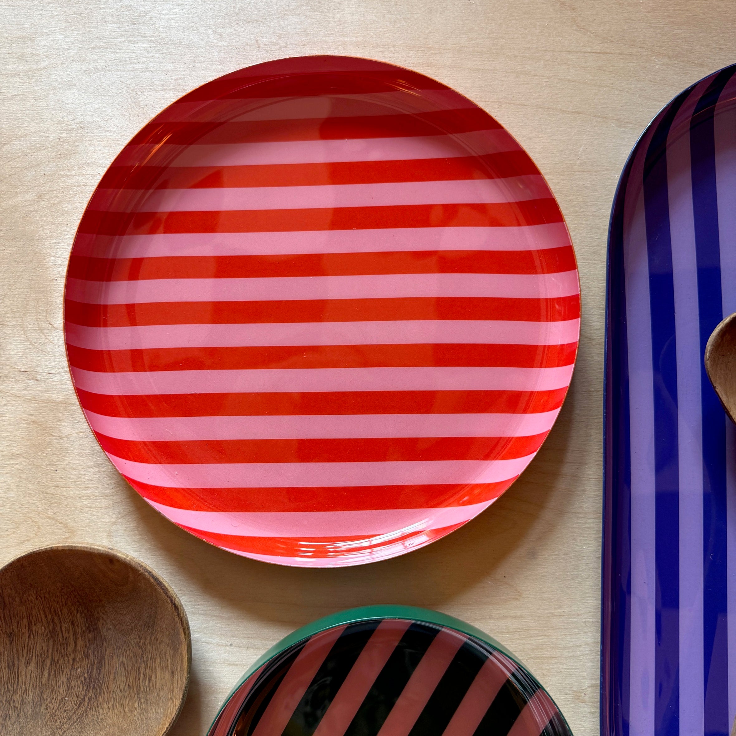 Medium Stripy Plates - 5 Colours Available