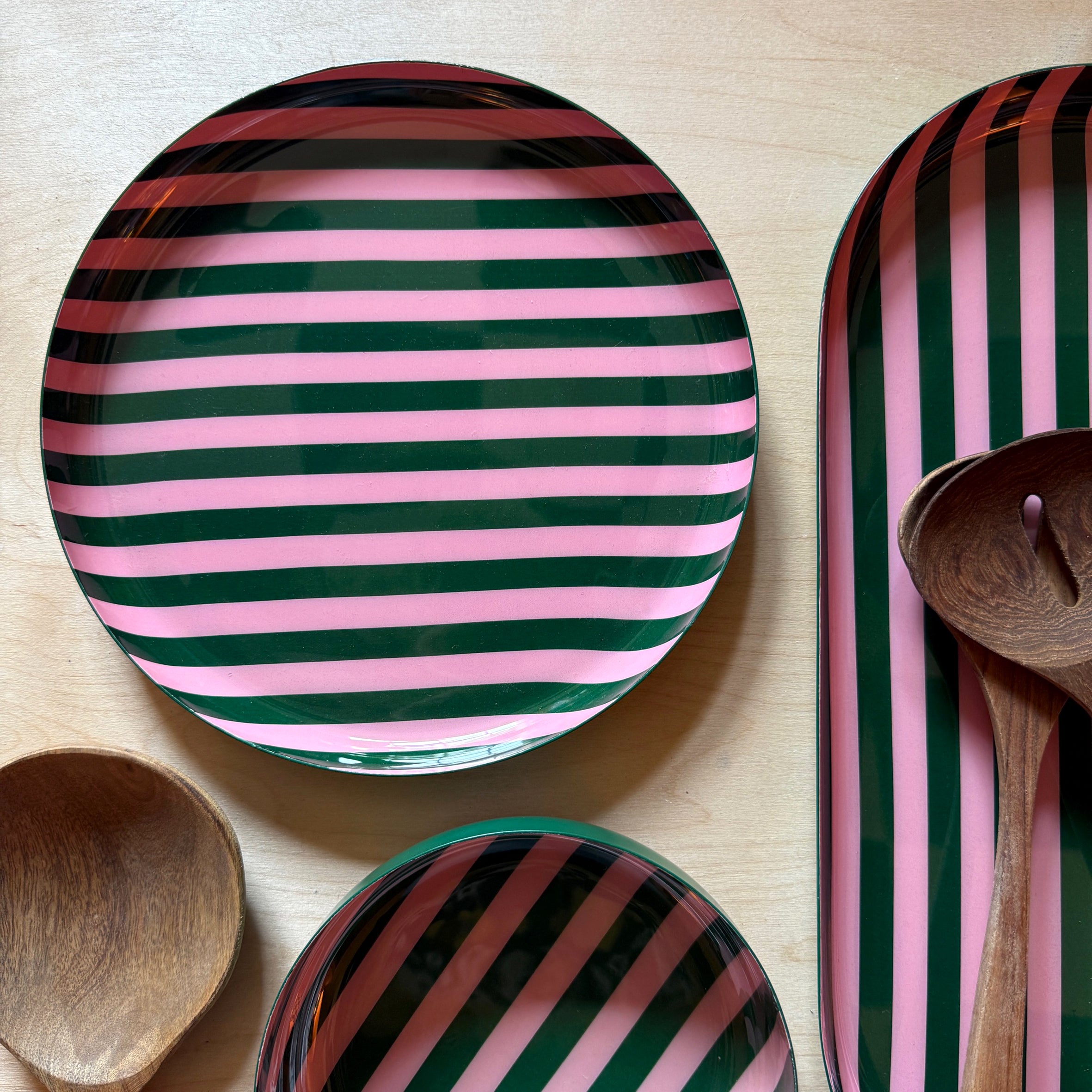 Medium Stripy Plates - 5 Colours Available