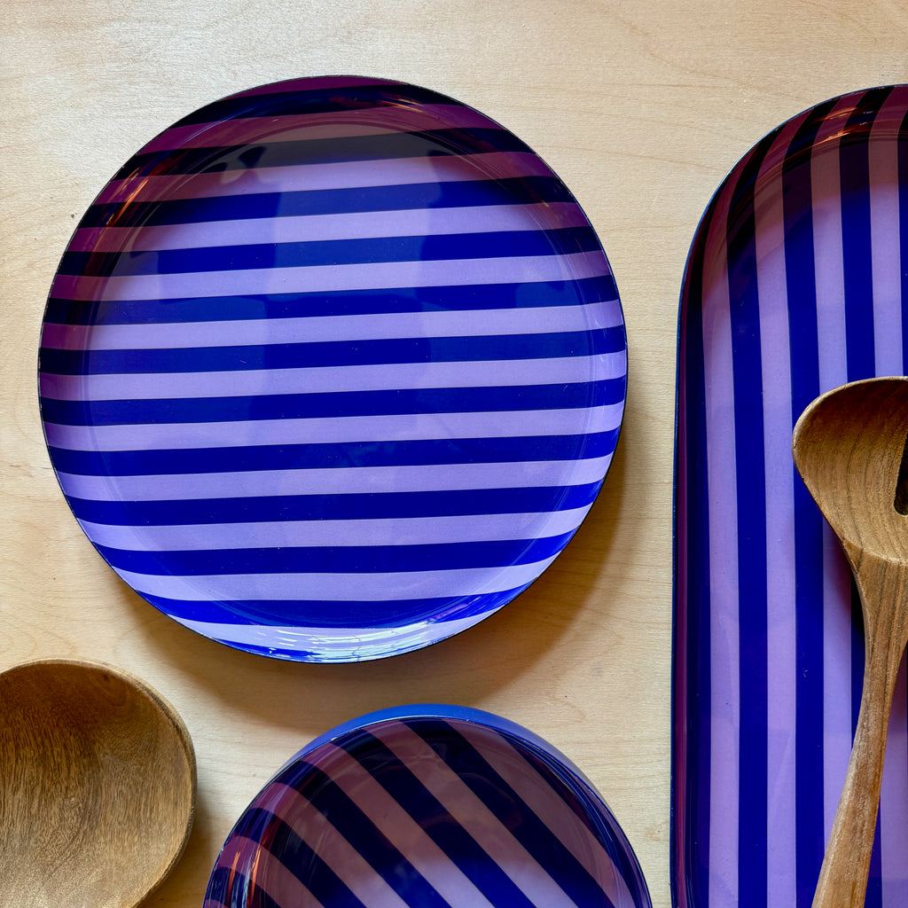 Medium Stripy Plates - 5 Colours Available