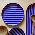 Medium Stripy Plates - 5 Colours Available