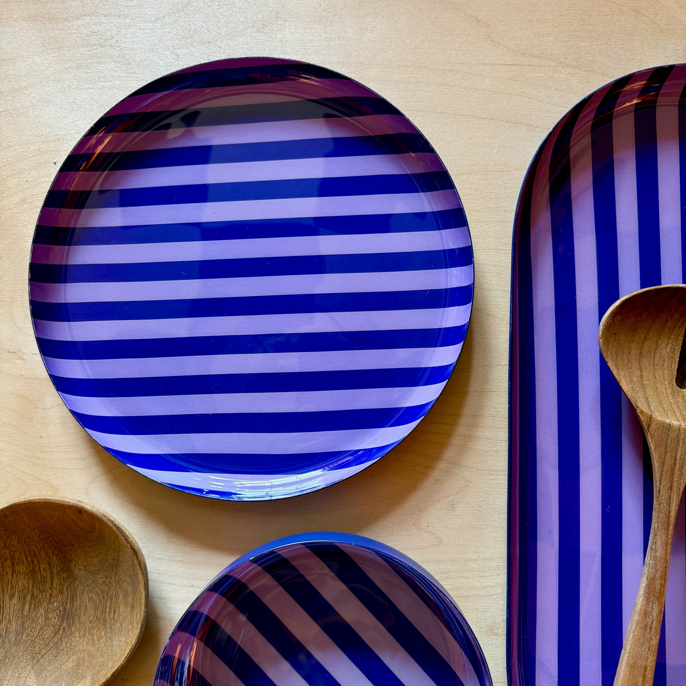 Medium Stripy Plates - 5 Colours Available