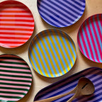 Medium Stripy Plates - 5 Colours Available