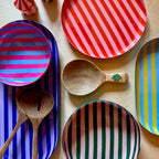 Medium Stripy Plates - 5 Colours Available