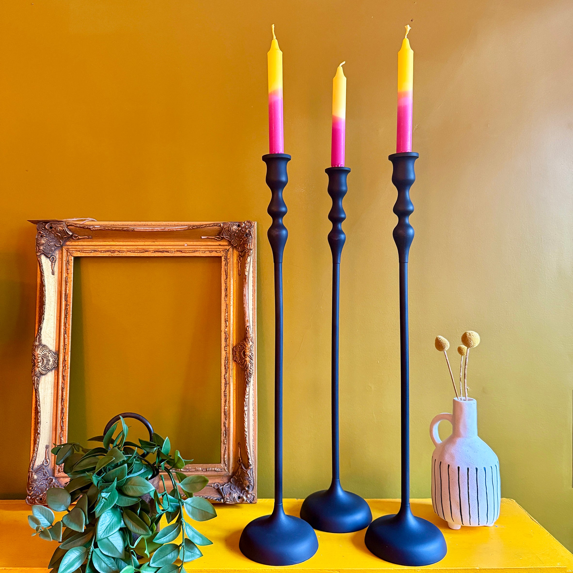 poker candle holder in matt black