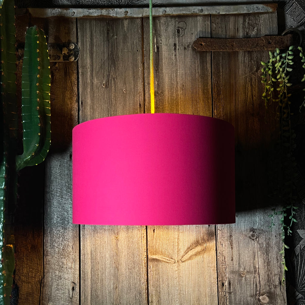Pomegranate Pink Cotton Lampshade With Copper Foil Lining