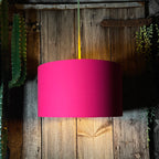 Pomegranate Pink Cotton Lampshade With Copper Foil Lining