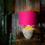 Pomegranate Pink Cotton Lampshade With Copper Foil Lining