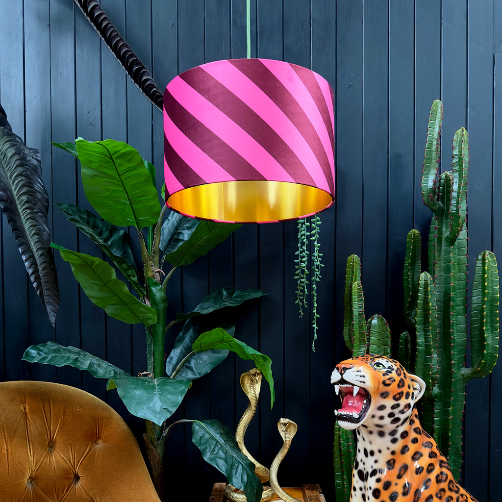 love frankie Helter skelter lampshade in raspberry ripple with