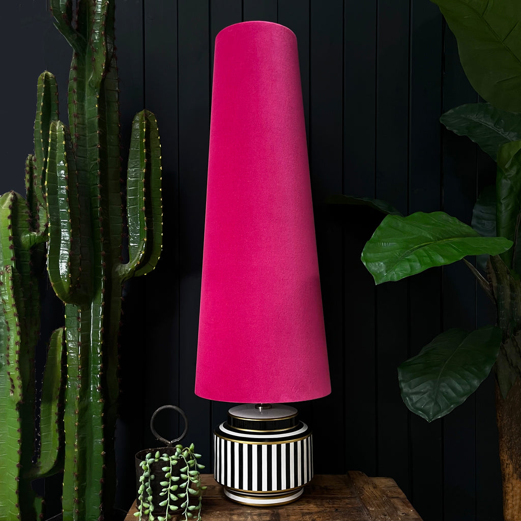 Love Frankie raspberry velvet cone lampshade