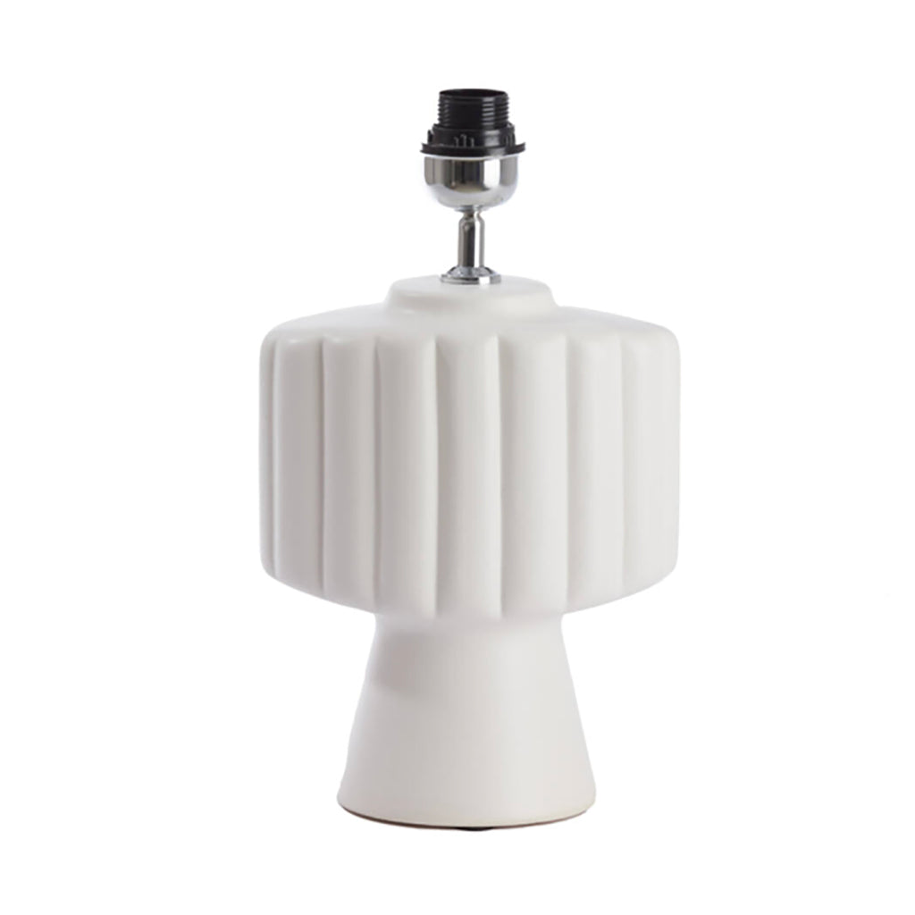 Ribbed Table Lamp in White
