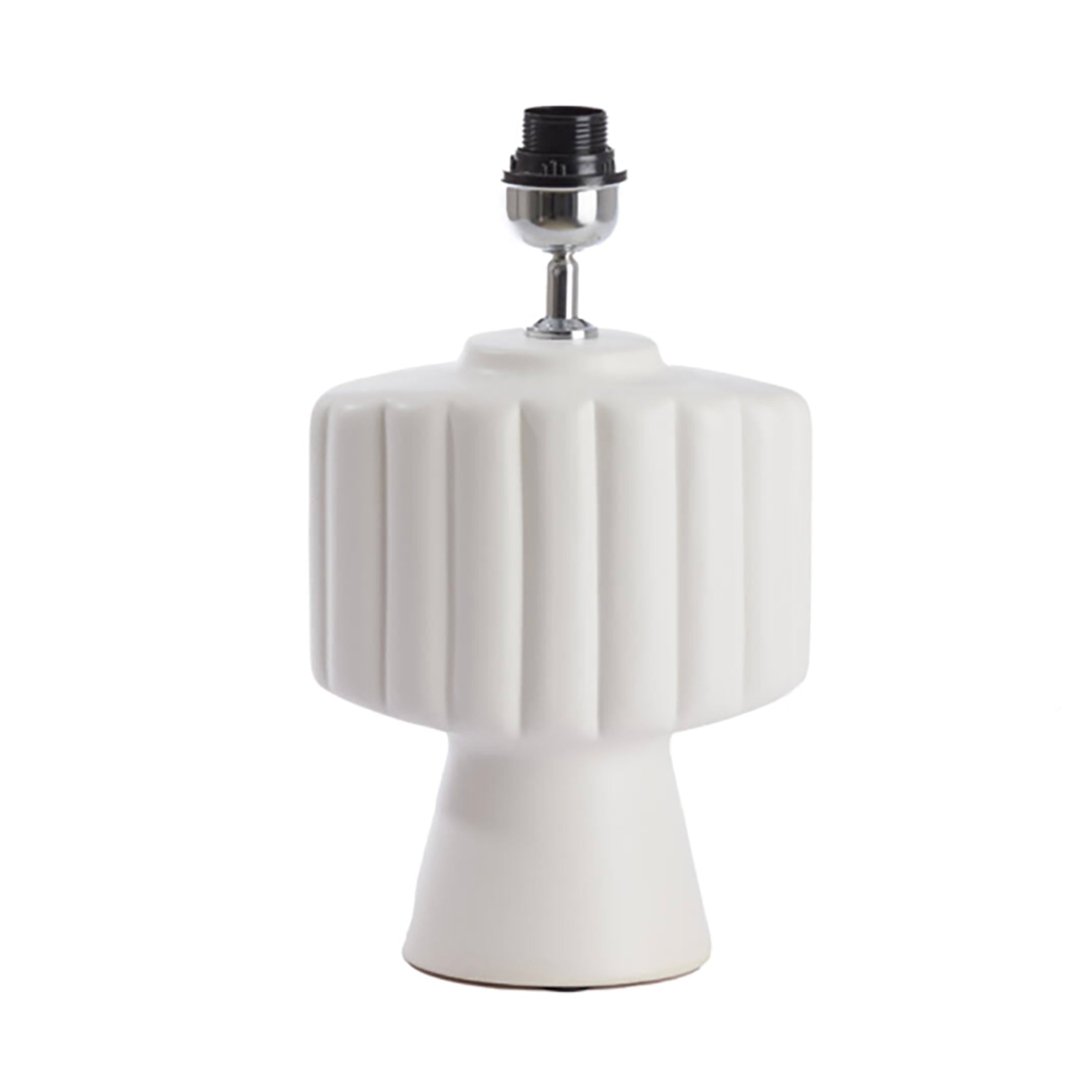 Ribbed Table Lamp in White