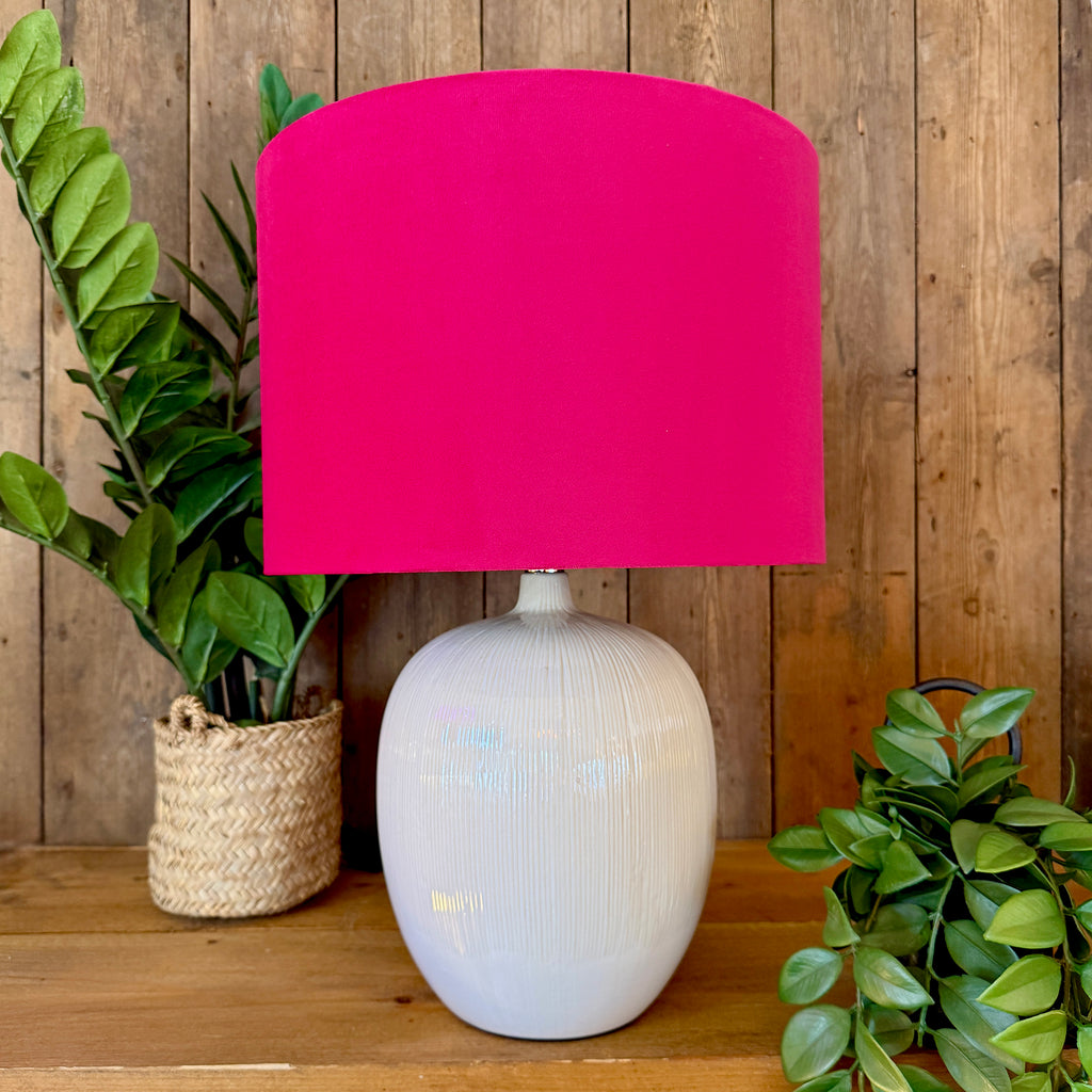 Ridged Table Lamp in Bone