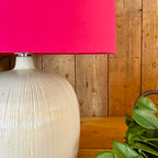 Ridged Table Lamp in Bone