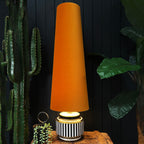 Love Frankie rust velvet oversized cone lampshade
