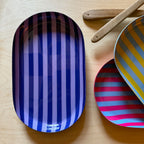 Small Stripy Oval Trays - 5 Colours Available