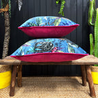 love frankie smoke deadly night shade cushion with raspberry piping
