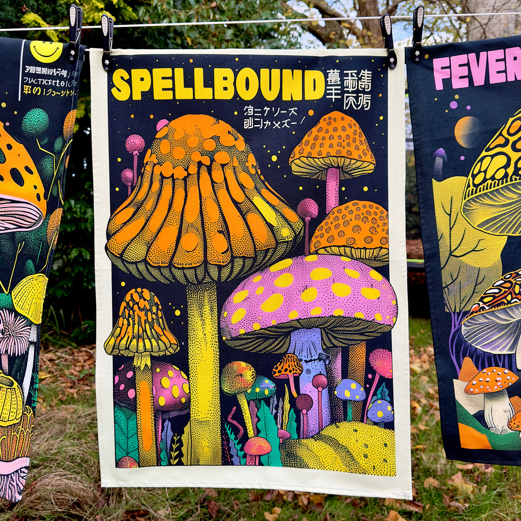 Love Frankie Trippy Magic Mushroom Tea Towels - "Spellbound"