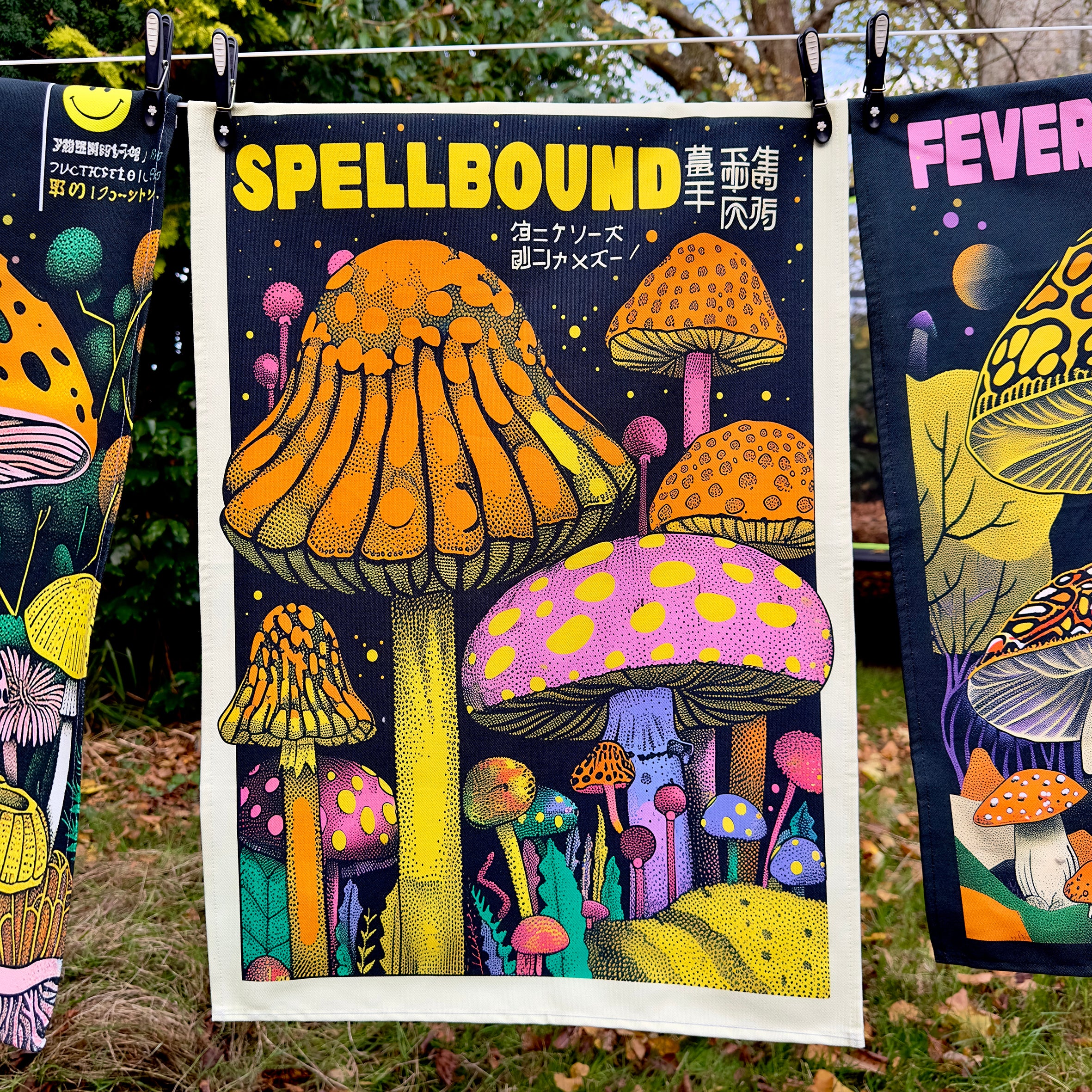 Love Frankie Trippy Magic Mushroom Tea Towels - "Spellbound"