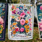 Love Frankie Cheeky Floral Tea Towels - "Sponger" Designed by Love Frankie and Printed in the UK