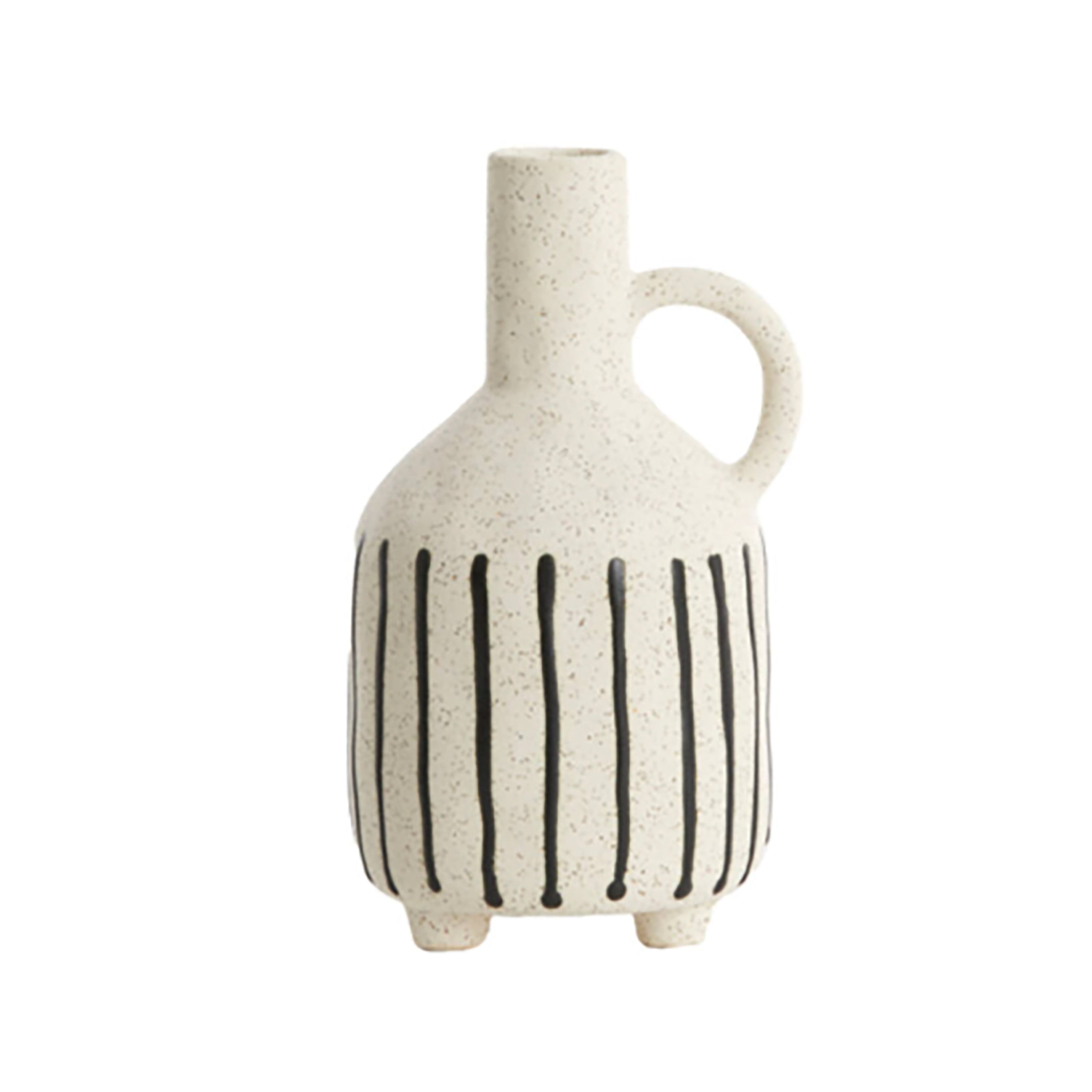 Striped Speckled Vase - Bone