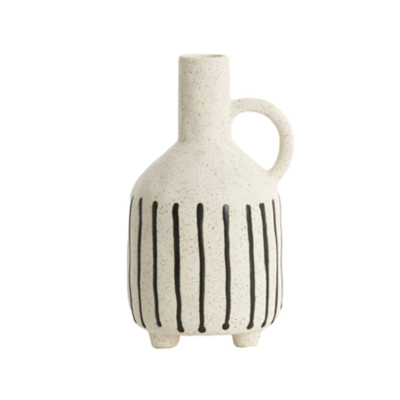 Striped Speckled Vase - Bone