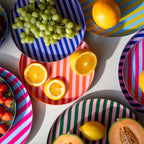 Large Circular Stripy Trays - 5 Colours Available