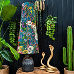 Teal Summer Meadow Velvet Oversized Cone Lampshades