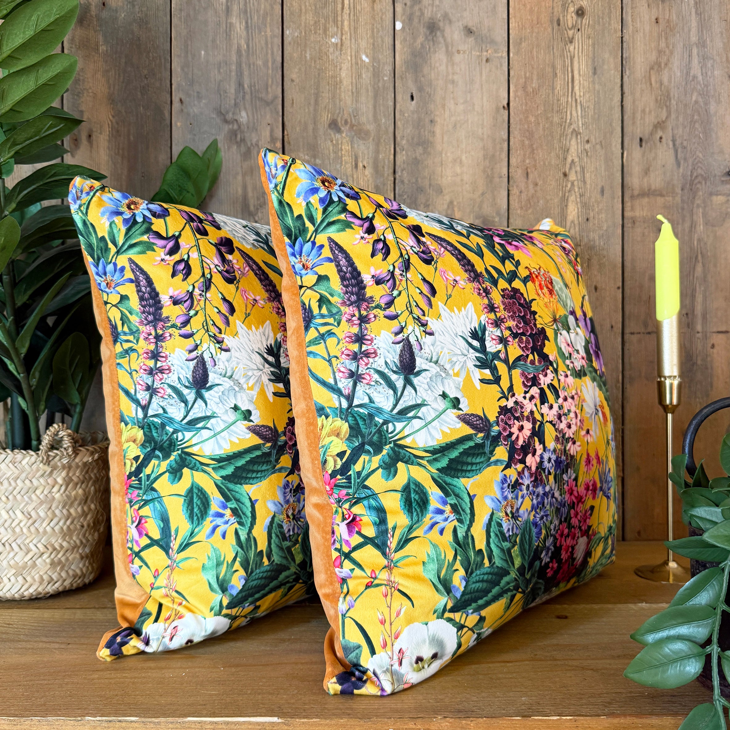 Summer Meadow Cushions in Ochre