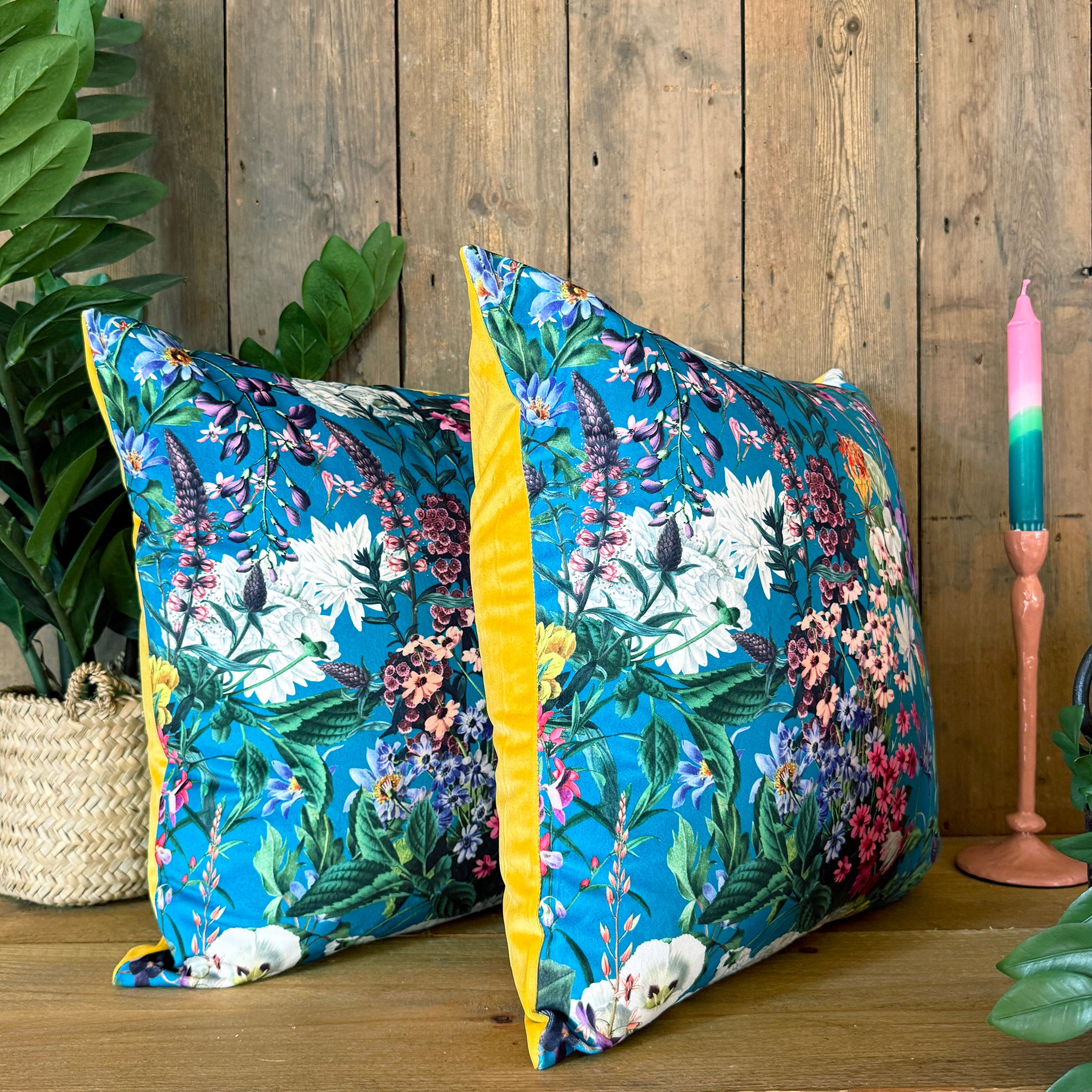 Summer Meadow Cushions in Teal