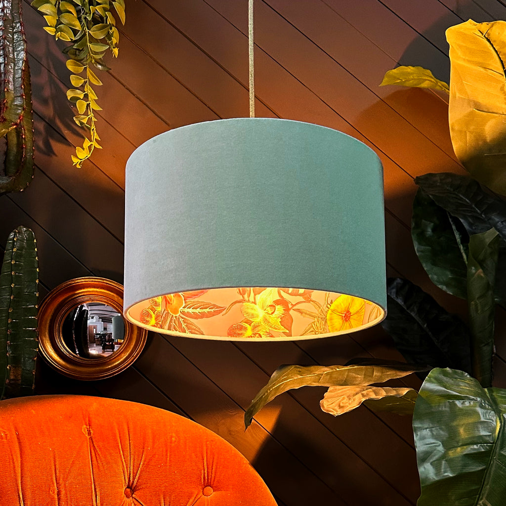 Love Frankie thistle Botanical Garden lampshade in sea green