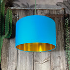 Love Frankie topaz cotton lampshade gold lining