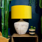 White Textured Wooden Lamp