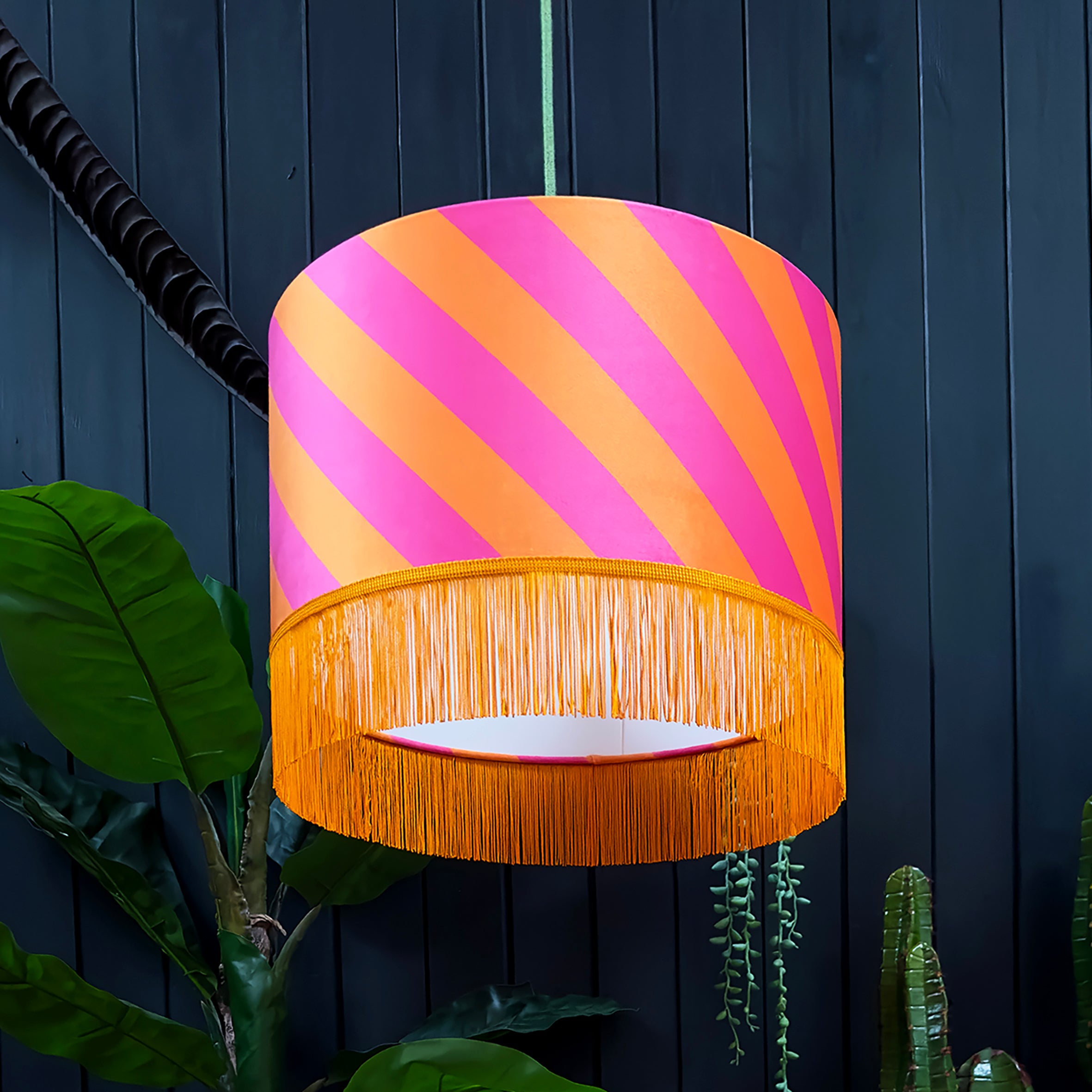 love frankie Helter skelter lampshade with fringing in tutti frutti