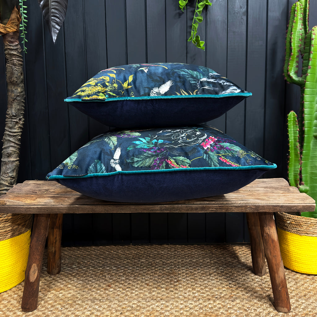 love frankie twilight deadly night shade cushion with jade piping