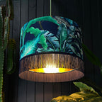 Love Frankie velvet lampshade rainforest gold lining fringing