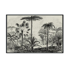 Vintage Palm Jungle Monochrome Wall Hanging