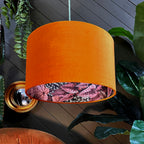 Love Frankie autumn walled garden lampshade in rust velvet