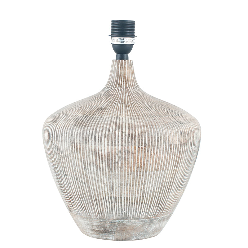 White Textured Wooden Lamp